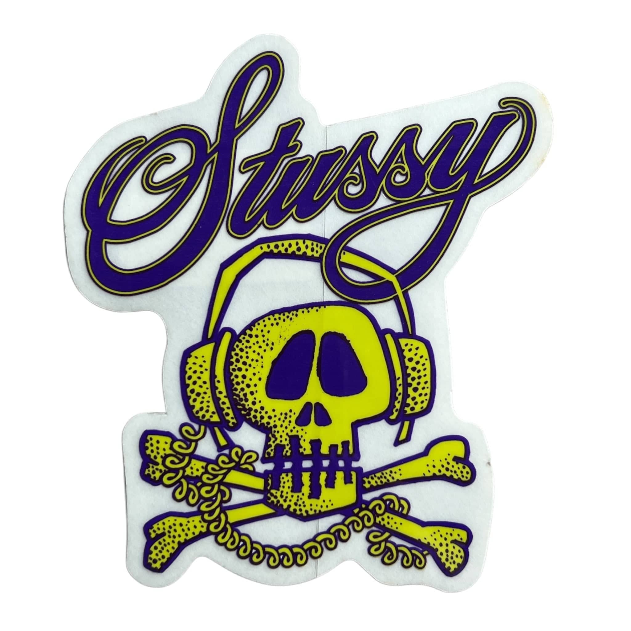Stussy Headbones Yellow Purple Sticker