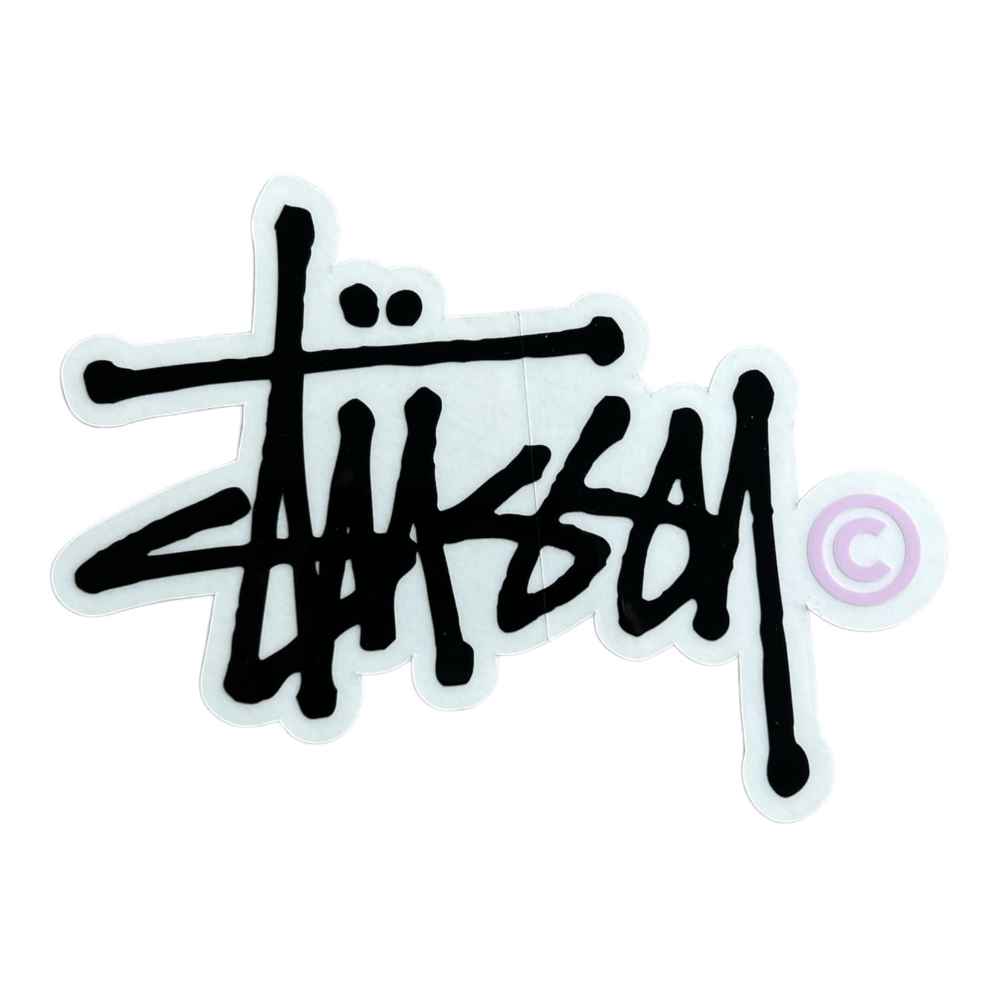 Stussy Black Script Pink C Sticker