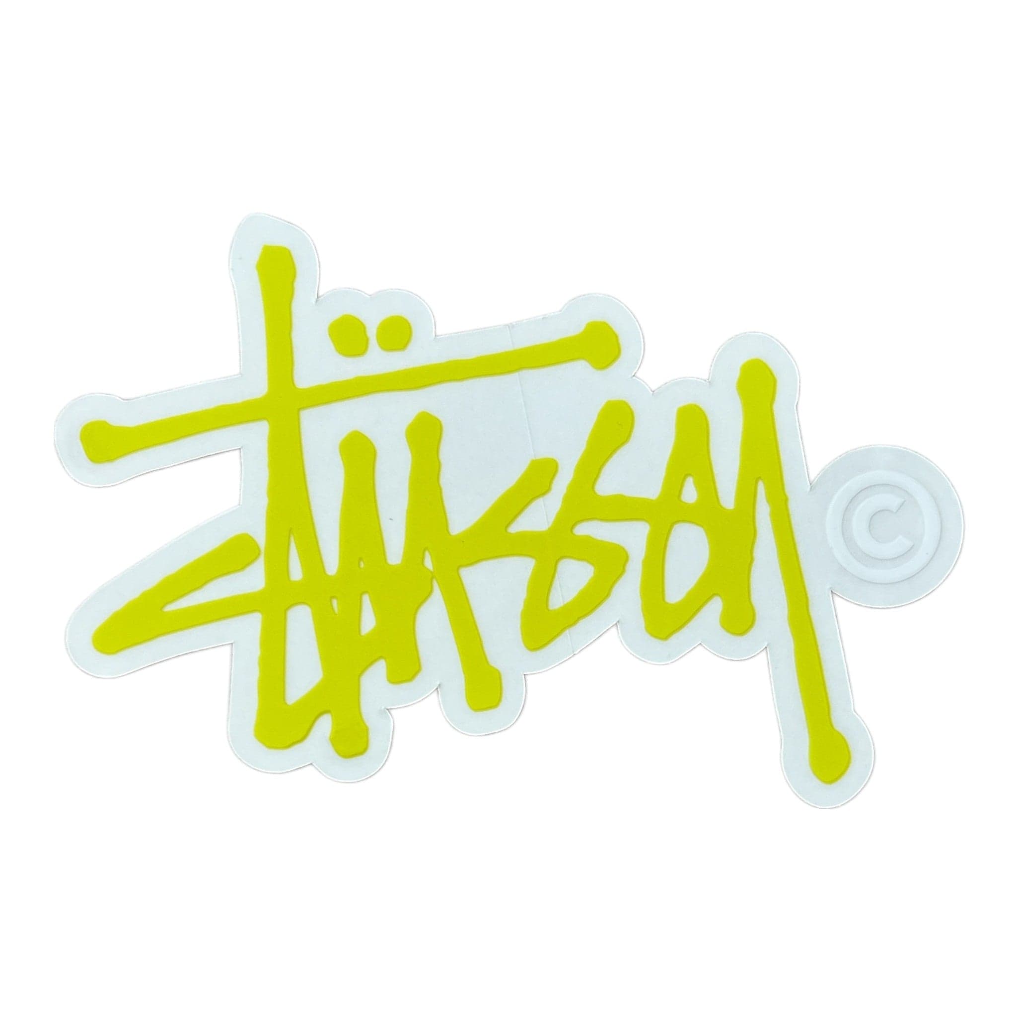 Stussy Lemon Lime Script White C Sticker
